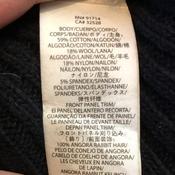 A/X Armani Exchange Wool Cotton Vest Angora Fur Panels Women's XS EUC - Picture 8 of 8